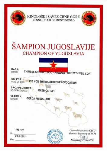 26 Sep. 2022 - Champion Yugoslavia