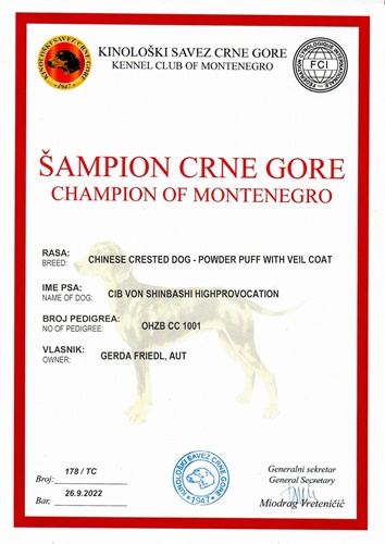 26 Sep. 2022 - Champion Montenegro