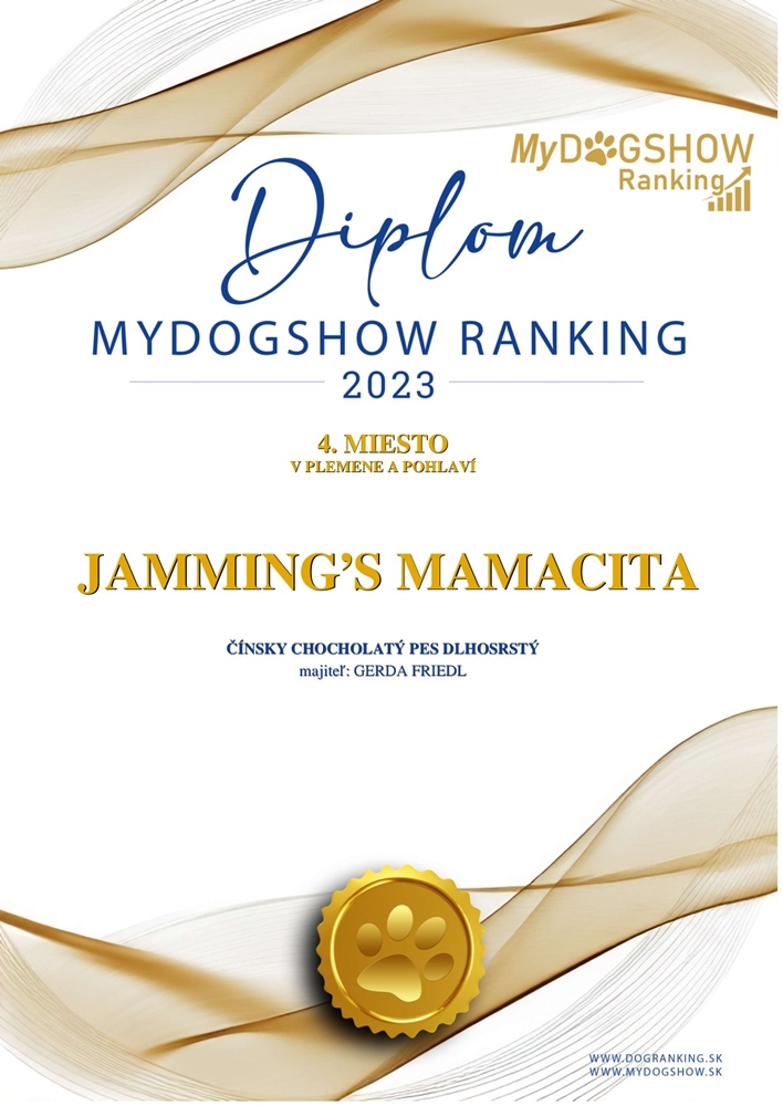 Mamacita 4th Place Slovakian Show Rankings Mamacita 4th Place Slovakian Show Rankings